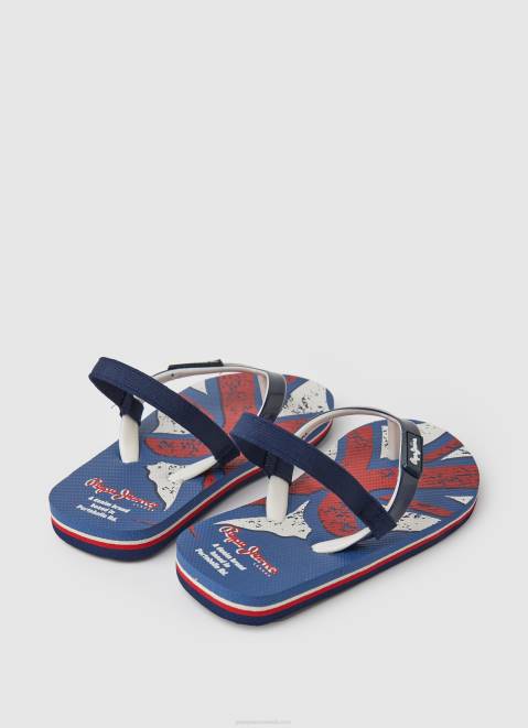 Pepe Jeans Beach Flag Flip Flops Boy Navy Z22X1559