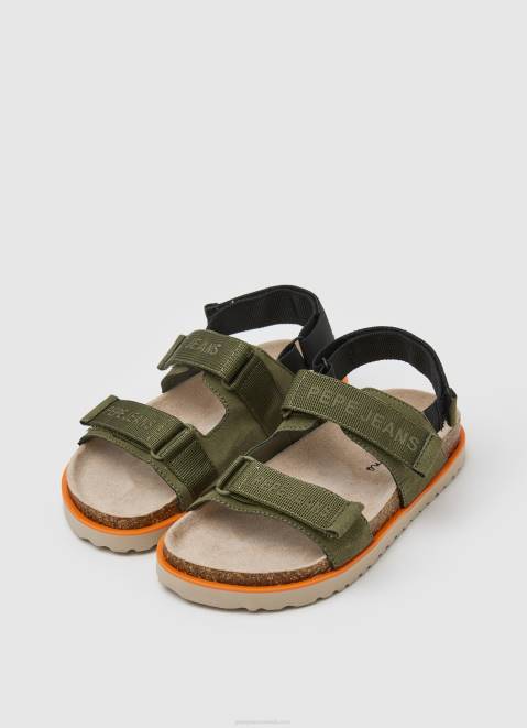 Pepe Jeans Berlin Saturday Anatomical Sandals Boy Khaki Green Z22X1551