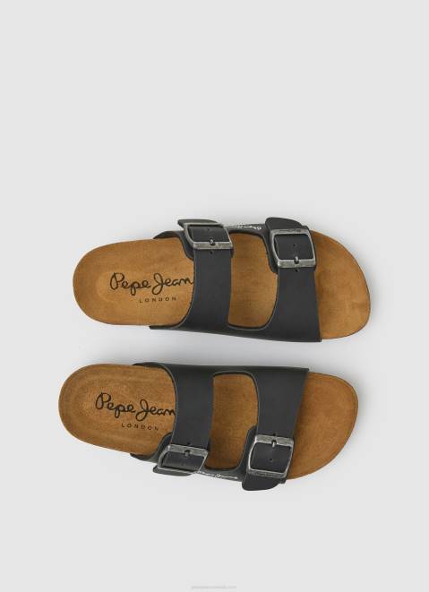 Pepe Jeans Double Kansas Anatomical Sandals Boy Black Z22X1548