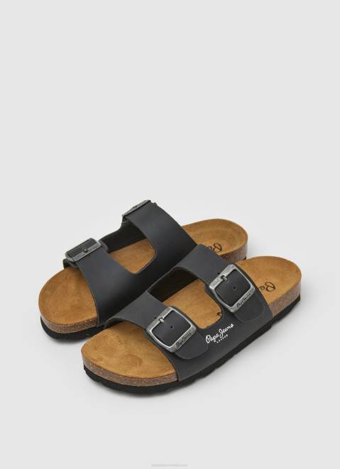 Pepe Jeans Double Kansas Anatomical Sandals Boy Black Z22X1548
