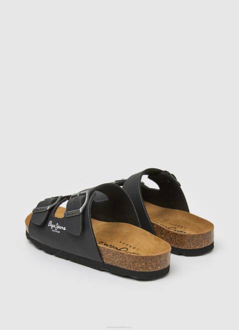 Pepe Jeans Double Kansas Anatomical Sandals Boy Black Z22X1548