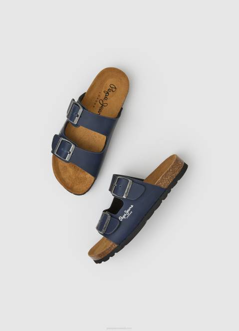 Pepe Jeans Double Kansas Anatomical Sandals Boy Navy Z22X1546
