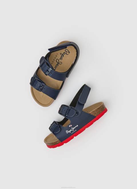 Pepe Jeans Double Kansas Anatomical Sandals Boy Navy Z22X1549