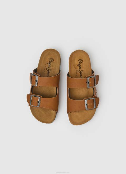 Pepe Jeans Double Kansas Anatomical Sandals Boy Tan Z22X1547