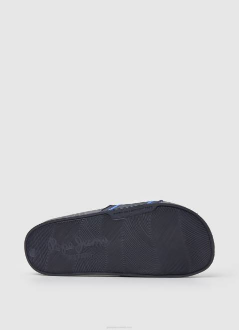 Pepe Jeans Slider Logo Beach Flip Flops Boy Navy Z22X1552