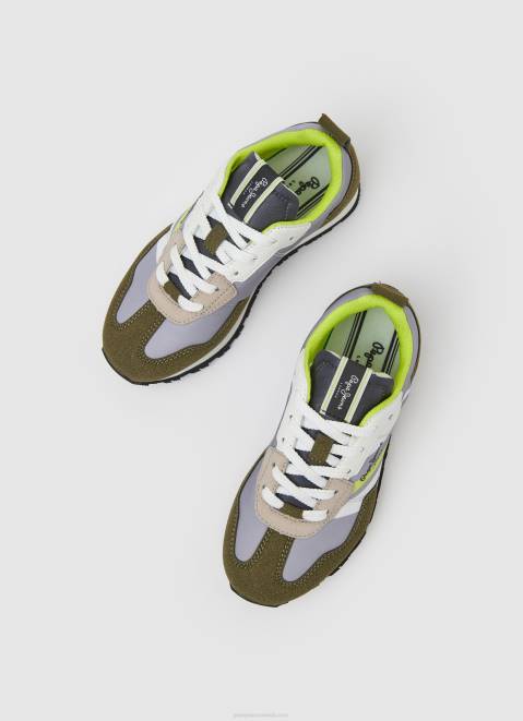 Pepe Jeans Foster Print Combined Sneakers Boy Army Z22X1534