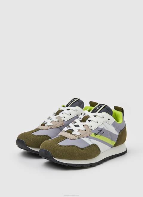 Pepe Jeans Foster Print Combined Sneakers Boy Army Z22X1534