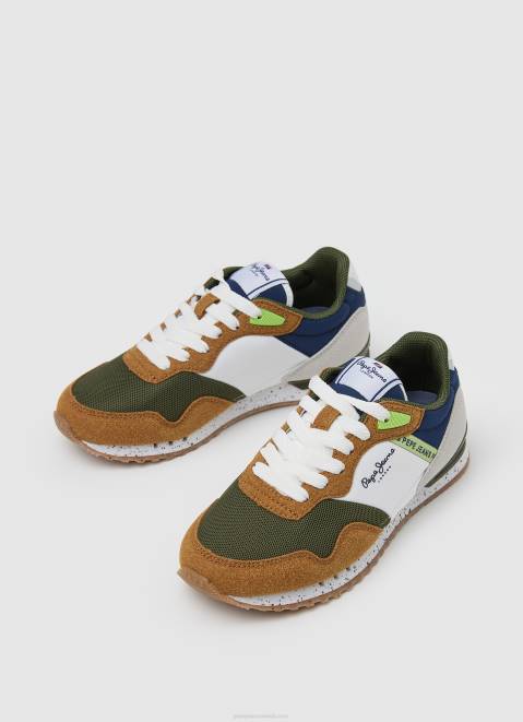 Pepe Jeans London May Combined Sneakers Boy Army Z22X1533