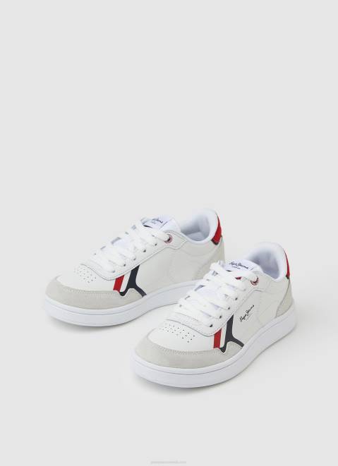 Pepe Jeans Player Britt Leather Sneakers Boy White Z22X1525