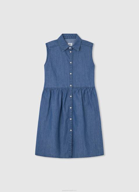 Pepe Jeans Armhole Sleeve Denim Dress Girl Denim Z22X1385