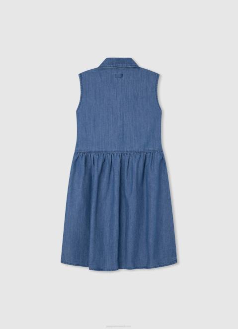 Pepe Jeans Armhole Sleeve Denim Dress Girl Denim Z22X1385