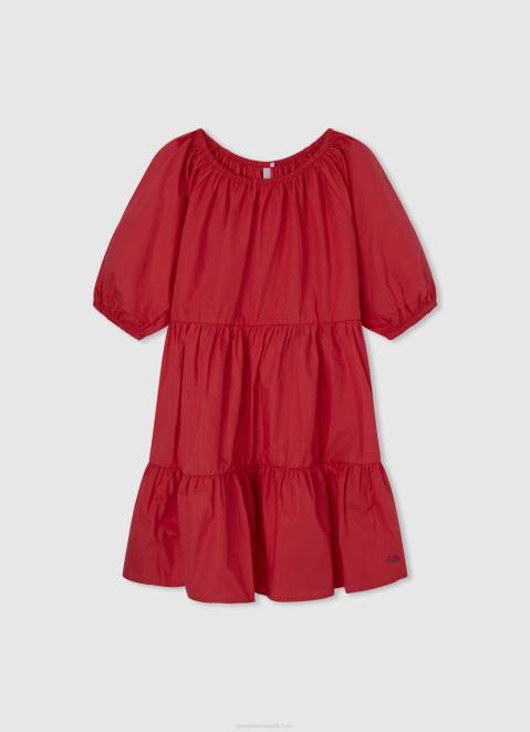 Pepe Jeans Cotton Poplin Dress Girl Studio Red Z22X1376