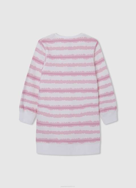 Pepe Jeans Degraded Stripes Mini Dress Girl Soft Pink Z22X1392