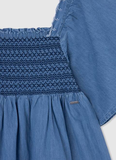 Pepe Jeans Embroidered Denim Dress Girl Bay Z22X1380