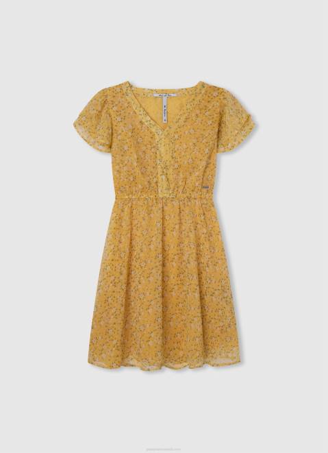 Pepe Jeans Floral Chiffon Dress Girl Multi Z22X1400