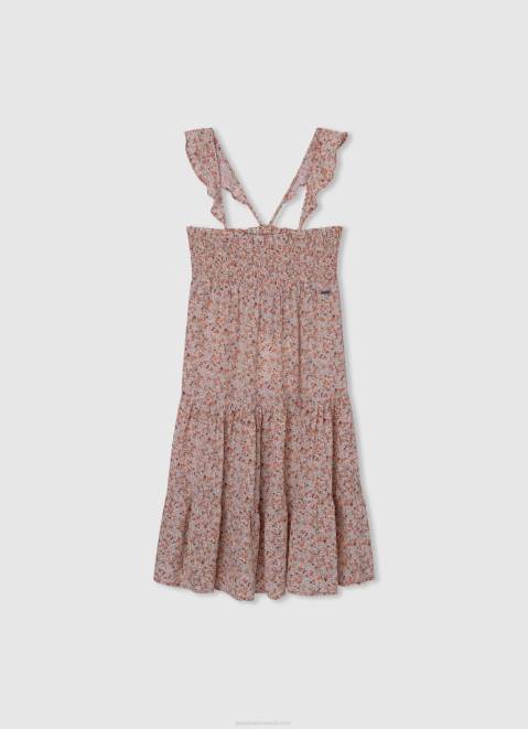 Pepe Jeans Floral Chiffon Dress Girl Multi Z22X1400