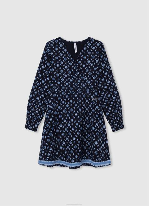 Pepe Jeans Geometric Print Short Dress Girl Multi Z22X1387