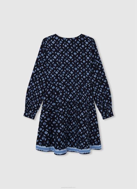 Pepe Jeans Geometric Print Short Dress Girl Multi Z22X1387