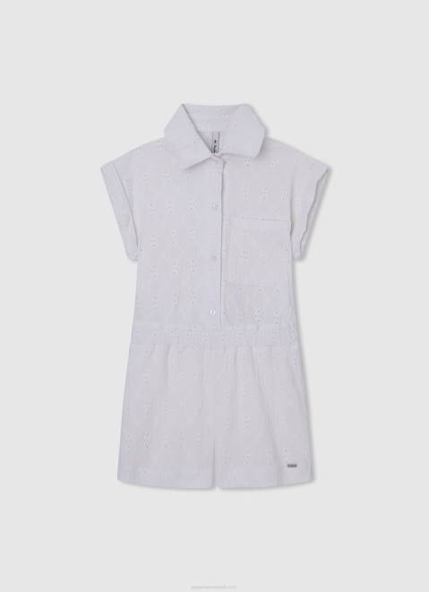 Pepe Jeans Geraldine Openwork Short Jumpsuit Girl Mousse Z22X1386