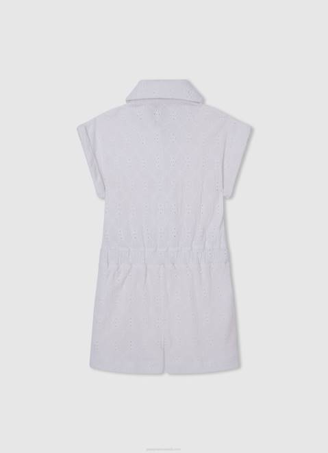 Pepe Jeans Geraldine Openwork Short Jumpsuit Girl Mousse Z22X1386