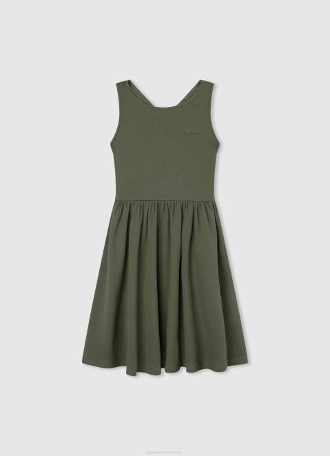 Pepe Jeans Ribbed Armhole Sleeved Dress Girl Range Z22X1397