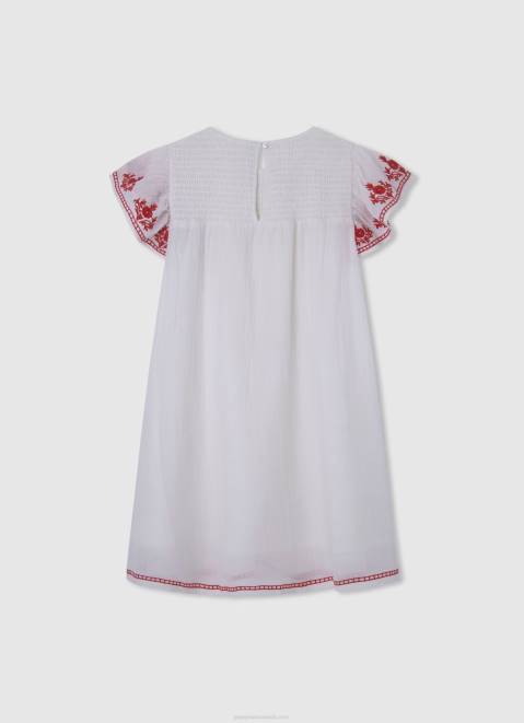 Pepe Jeans Romantic Cut Dress Girl White Z22X1375