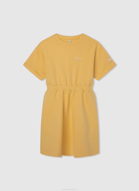 Pepe Jeans Rounded Collar Mini Dress Girl Shine Z22X1389