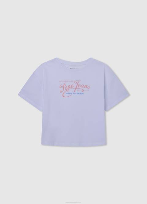 Pepe Jeans Cotton Off-Shoulder T-Shirt Girl White Z22X1440