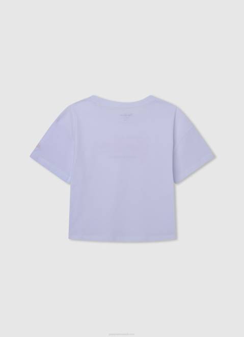 Pepe Jeans Cotton Off-Shoulder T-Shirt Girl White Z22X1440