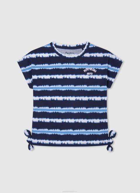 Pepe Jeans Faded Stripes Cotton T-Shirt Girl Dulwich Z22X1463