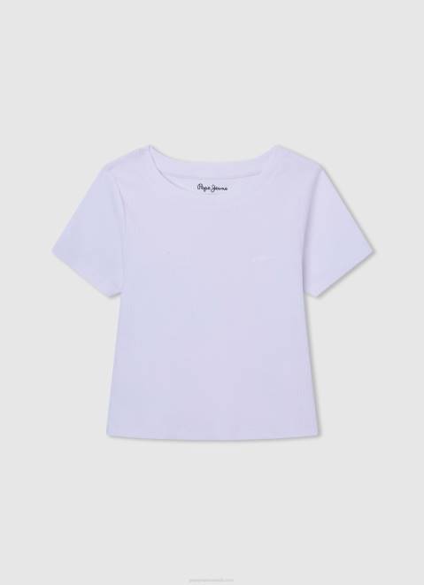 Pepe Jeans Faded Stripes Cotton T-Shirt Girl Soft Pink Z22X1462