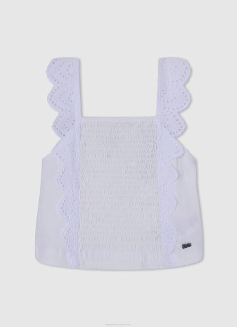 Pepe Jeans Frilled Tank Top Girl Mousse Z22X1478