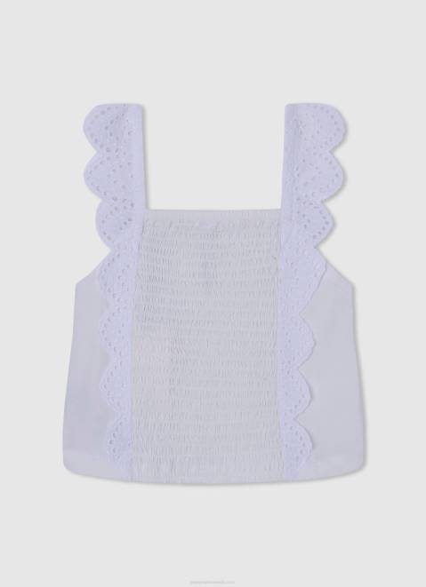 Pepe Jeans Frilled Tank Top Girl Mousse Z22X1478
