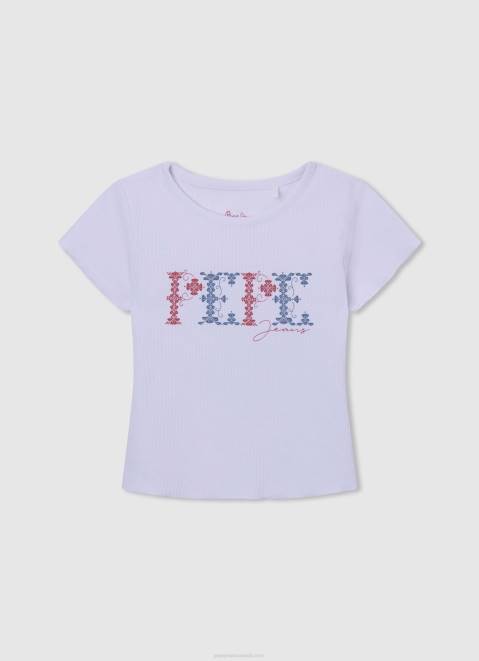 Pepe Jeans Gaulle Embroidered Blouse Girl White Z22X1423