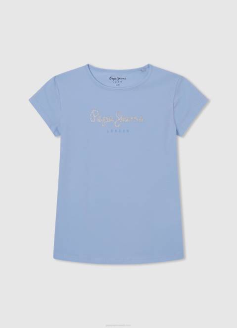 Pepe Jeans Glitter Logo T-Shirt Girl Bay Z22X1465