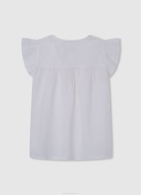 Pepe Jeans Hilary Blouse With Openwork Details Girl Mousse Z22X1472