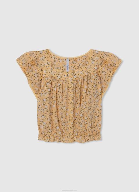 Pepe Jeans Hilary Blouse With Openwork Details Girl Mousse Z22X1472
