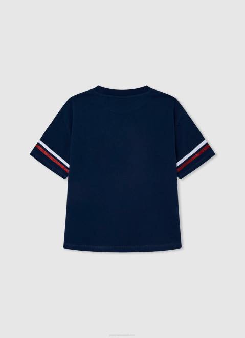 Pepe Jeans Logo Print Boxy Fit T-Shirt Girl Ocean Z22X1448