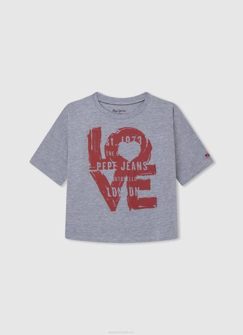 Pepe Jeans Logo Print Boxy Fit T-Shirt Girl Ocean Z22X1448