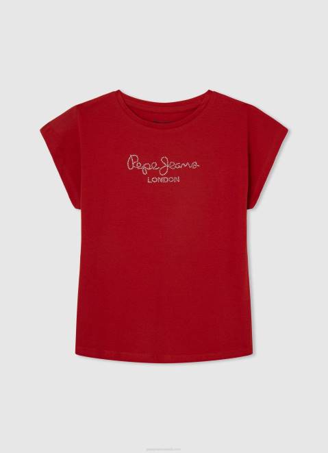 Pepe Jeans Logo Print T-Shirt Girl White Z22X1452