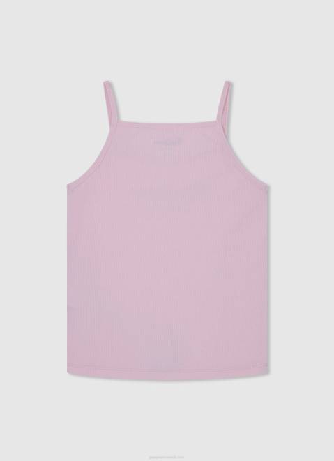 Pepe Jeans Logo Printed Tank Top Girl Soft Pink Z22X1430