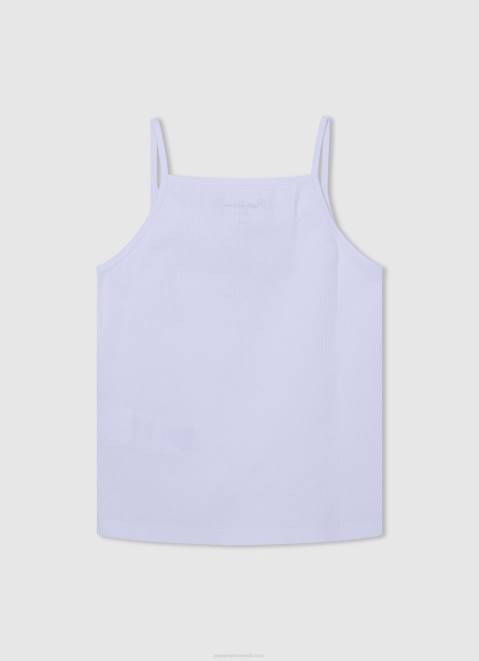 Pepe Jeans Logo Printed Tank Top Girl White Z22X1427