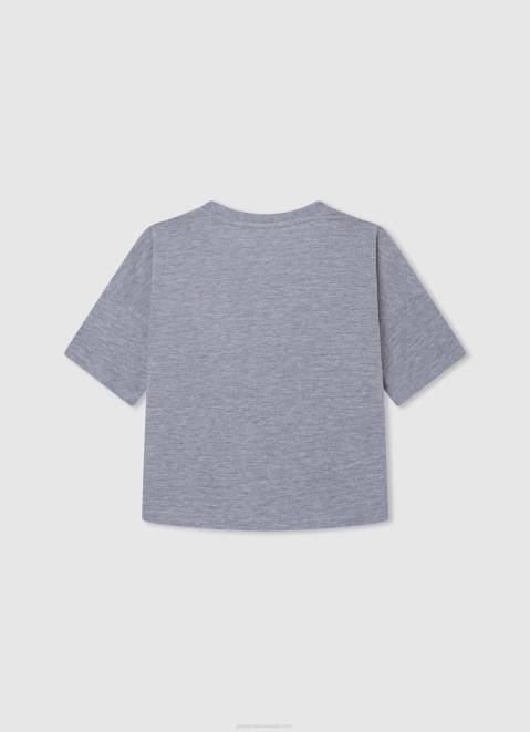 Pepe Jeans Love Print T-Shirt Girl Grey Marl Z22X1445