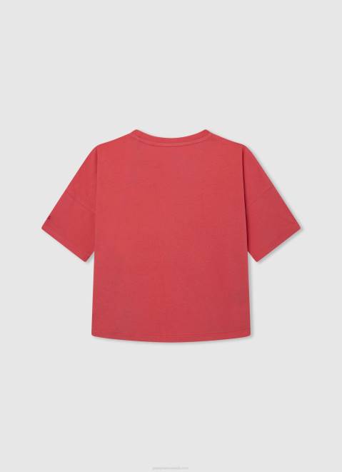 Pepe Jeans Love Print T-Shirt Girl Studio Red Z22X1444