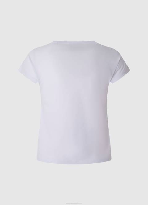 Pepe Jeans Monochromatic Print T-Shirt Girl White Z22X1453