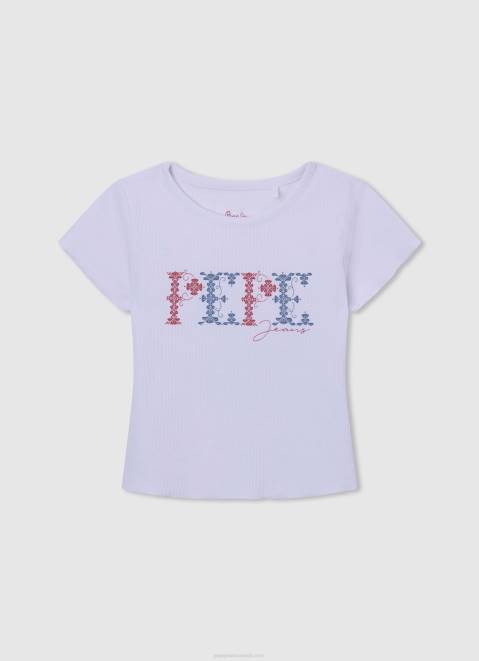 Pepe Jeans Ribbed Cotton Shirt Girl White Z22X1421