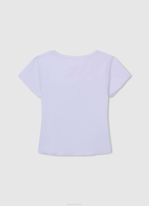 Pepe Jeans Ribbed Cotton Shirt Girl White Z22X1421