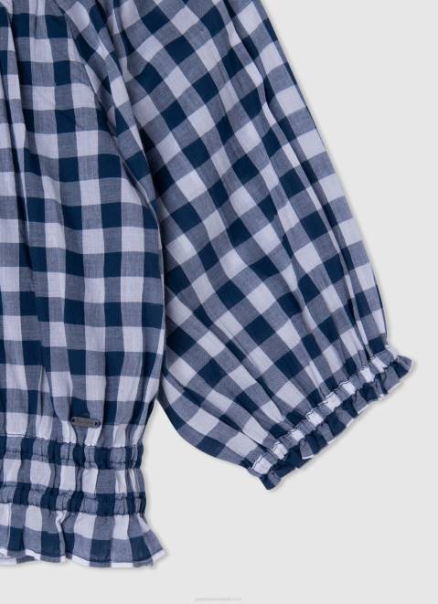 Pepe Jeans Sheily Checkered Print Top Girl Multi Z22X1419