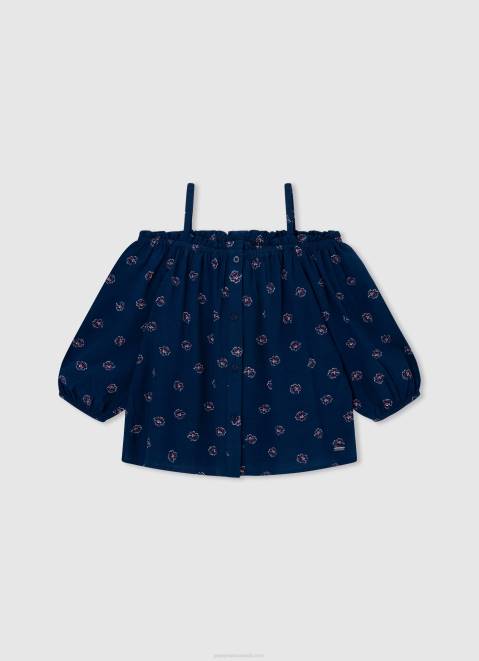 Pepe Jeans Siara Floral Print Top Girl Multi Z22X1422
