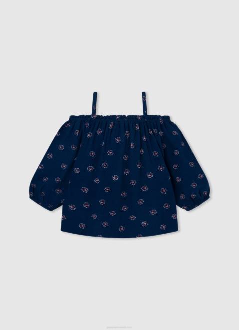 Pepe Jeans Siara Floral Print Top Girl Multi Z22X1422